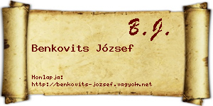 Benkovits József névjegykártya