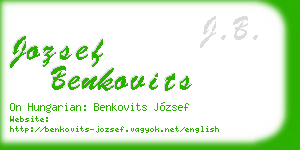 jozsef benkovits business card